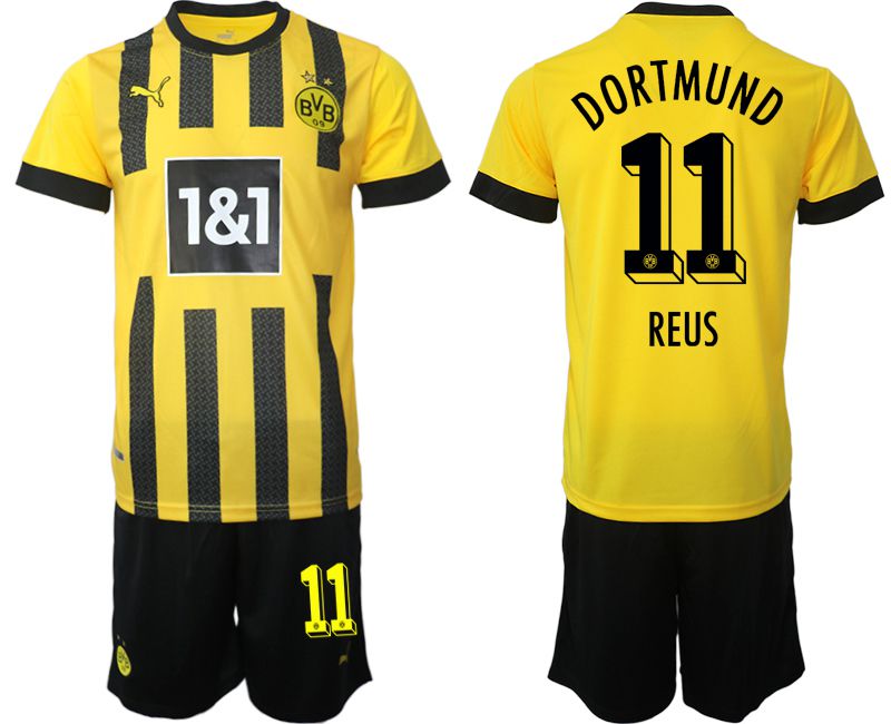 Men 2022-2023 Club Borussia Dortmund home yellow 11 Soccer Jersey